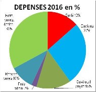 dépenses 2016 en %