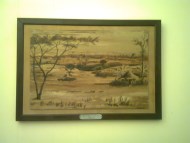 Paysage collage en feuilles de bananier